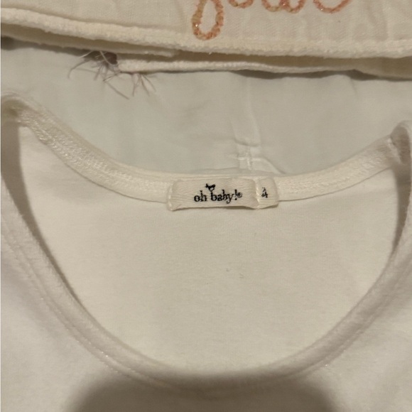 Adorable White Tank Top & Crown 4T Birthday with Pink Embroidery - Picture 2 of 3